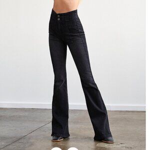 NEW FREE PEOPLE Jayde Corduroy Flare Pants in carbon for women 725 5j3